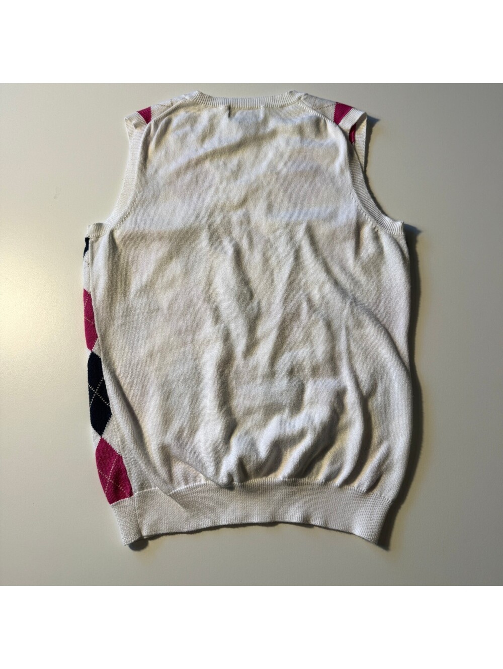 Brooks Brothers 346 Supima Cotton Pink Argyle Back to School Preppy Sweater Vest - Picture 3 of 3